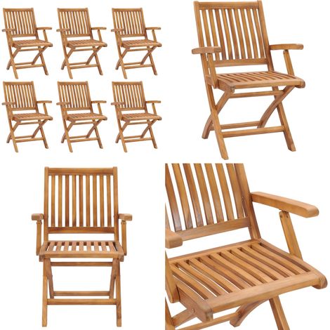Klappbare Gartenstühle 6 Stk. Massivholz Teak - Klappbare Gartenstühle - Gartenmöbel Holz (1/5)