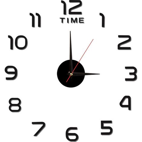 Horloge Murale - Acrylique - Autocollante - Pour Murs Lisses Intérieurs - 1 Pièce (1/5)