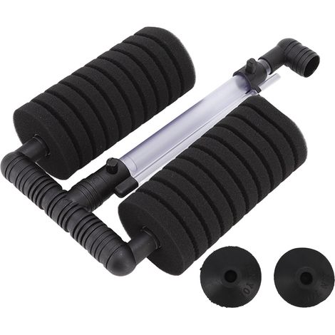 Filtre éponge silencieux double submersible pour aquarium d'eau douce et d'eau de mer (1/5)