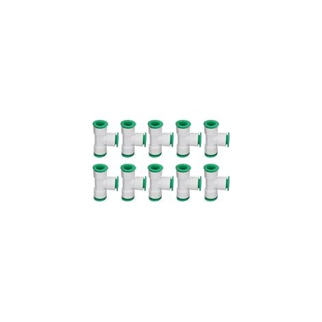 Lot de 10 raccords en T à 3 voies, connexion rapide, adaptateur pour tuyau d'arrosage, diamètre intérieur 20 mm / 0,8 pouce. (1/5)