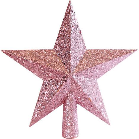 Étoile De Décoration Pour Arbre De Noël - Étoile À Cinq Branches En Plastique Brillant - Pour Intérieur Et Extérieur - 1 Pièce