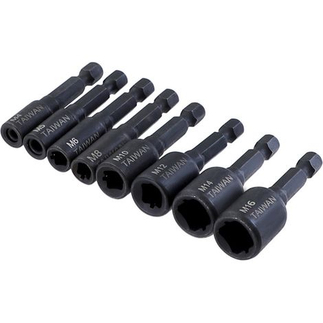8 Stück Gewindeschneiderei-Adapter mit 1/4 Zoll Schraubengewinde und Sechskantstift, Gewindeschneidmaschine, quadrischer Führungsadapter, Gewindeschneiderei-Adapter für Elektrowerkzeuge (M4/M5/M6/M8/M (1/5)