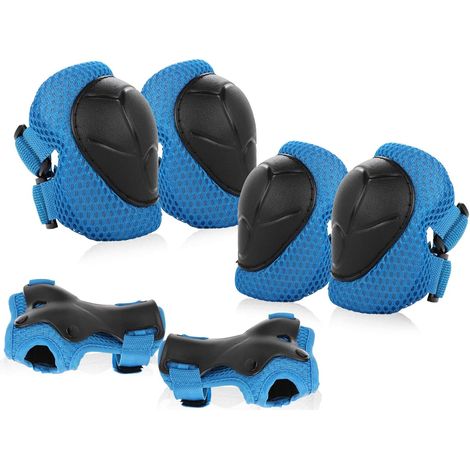 Ensemble de protections pour enfants (6 pièces) : genouillères, coudières, protège-poignets, etc., réglables, pour vélo, roller et trottinette. Idéal pour le vélo, le patin à roulettes et la trottinet (1/5)