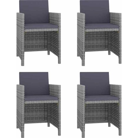Salon de jardin encastrable 5 pcs Contemporain, Ensemble repas de jardin, et coussins Rotin Gris OIB7356E (1/5)