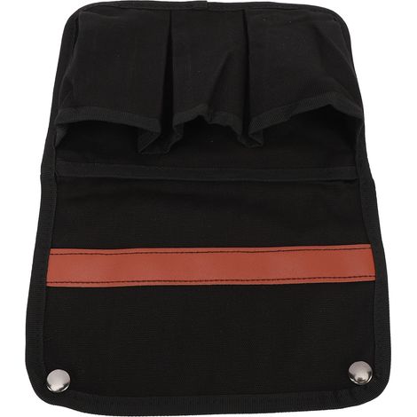 Sacoche latérale pour chaise de camping multifonctionnelle en toile noire respirante, idéale pour les accoudoirs de fauteuils de camping et d'extérieur. (1/5)
