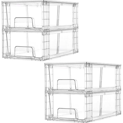 Lot de 4 tiroirs de rangement empilables (1/5)