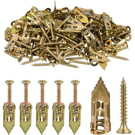 Selbstbohrende Gipskartondübel – 60 Stück mit Schrauben, Dübel für Gipskartonplatten, 12 x 30 mm (1/5)
