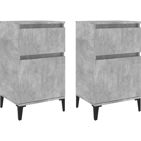 Maison Exclusive - Mesitas de noche 2 uds gris hormigón 40x35x70 (1/5)