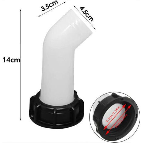 Pair Lot de 2 avec écrou de vidange Buse de réservoir IBC 1000L raccord de valve tube d'extension adaptateur de buse Raccord de robinet de réservoir IBC Buse de robinet de réservoir 2\" IBC