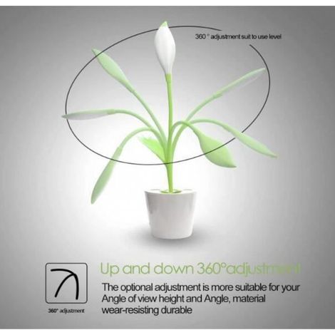 Lampe de bureau - Flexible - LED - 3 niveaux de luminosité - Vert - Design contemporain (1/4)