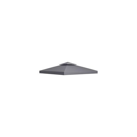 Ersatzdach für Gartenpavillon, Ersatzplane für Pavillon/Zelt, 3 x 3 m, grau
