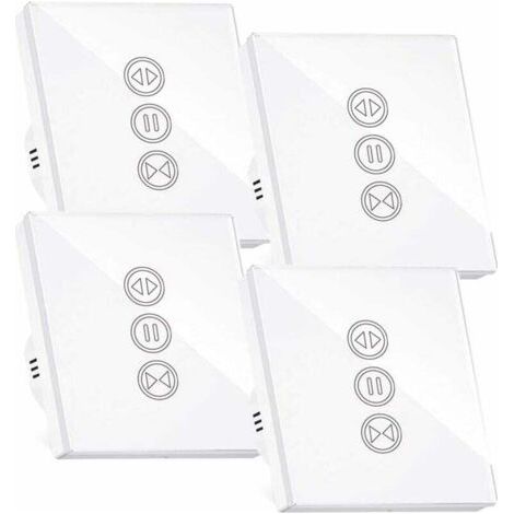 QORVA-Interrupteur connecté pour volet roulant – Wifi 2,4 GHz – Compatible Alexa et Google Home – Programmation via application Smart Life