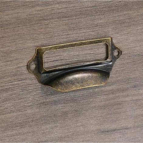Lot de 30 porte-étiquettes métalliques rétro pour armoires ou tiroirs pharmaceutiques - 55 x 19 mm avec vis (1/5)