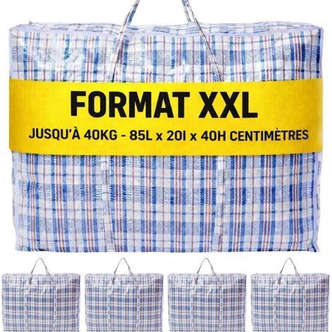 12 Sac De Rangement, Grand Format 85x40x20cm, Poignées Renforcées, Sac Déménagement, Voyage Et Stockage (1/5)
