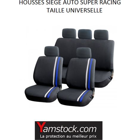 Housses pour sièges de voiture bleu/noir super racing compatible airbag