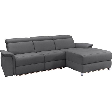 Pareli-Canapé 3 places droit avec fonction électrique en tissu anthracite (1/5)