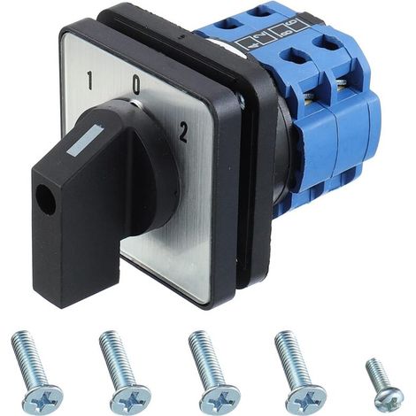 Commutateur de transfert 20A/660V came rotative de commande à 8 bornes 3 positions SZW26-20/D202.2 (1/5)