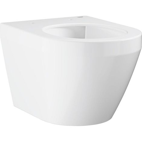 Euro Ceramic vaso WC sospeso compatto senza brida in ceramica con fissaggi invisibili, bianco (102486SH00)