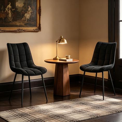 Sillas tapizadas elegantes, sillas de comedor cómodas, sillas con estilo, sillas de diseño, sillas tapizadas de alta calidad (solo con 2 sillas de comedor) (1/5)