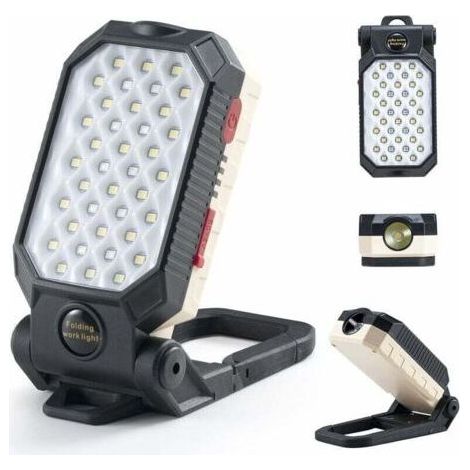 Rechargeable LED Work Light 1000 Lumens Work Light with 170°Adjustable Bracket Hook Magnetic Flashlight Inspection Lamp for Auto Repair Home Camping (1/4)