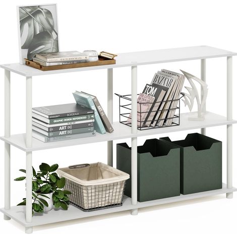 Étagères de Rangement, 3 Niveaux étagère d’Angle sans Outil, pour Organisation et Rangement, Salon, Garage, Bureau à Domicile, Blanc (1/5)