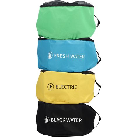 Sac de rangement multifonction pour tuyaux RV, 4 couches, accessoire idéal pour tuyaux d'eaux noires, propres et usées, câbles électriques, noir (1/5)