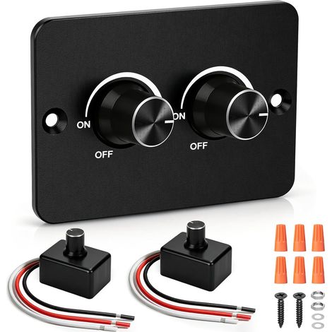 Variateur LED 12 V avec double interrupteur, DC 12 V, variateur d'intensité LED PWM, variateur d'intensité pour lampes LED, variateur rotatif pour lampe, bande lumineuse, camping-car, bateau (1/5)