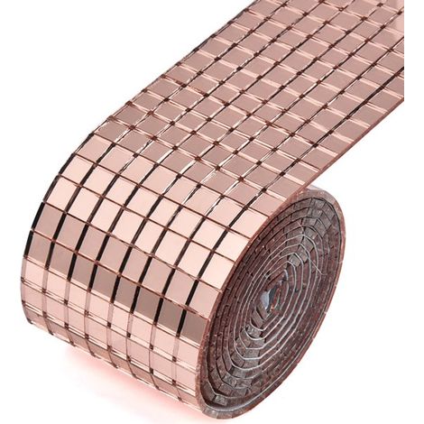 Selbstklebende Mosaikfliesen,5 x 5 mm,Mini-Quadrat-Glasspiegelaufkleber,DIY-Basteldekorationsaufkleber,Partyspiegelfliesen,Silber,3 Rollen (1/5)