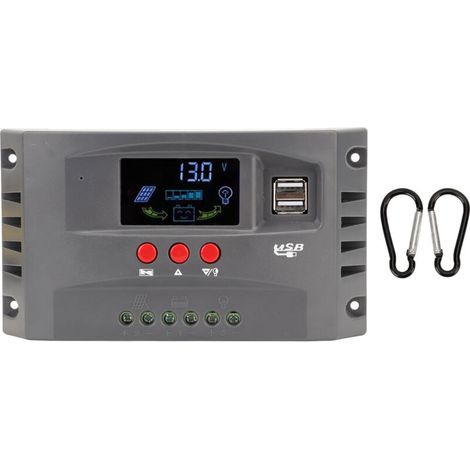 Régulateur Solaire MPPT 30A avec Affichage LCD, USB et Adaptation Auto 12V/24V pour Panneaux Solaires (1/5)