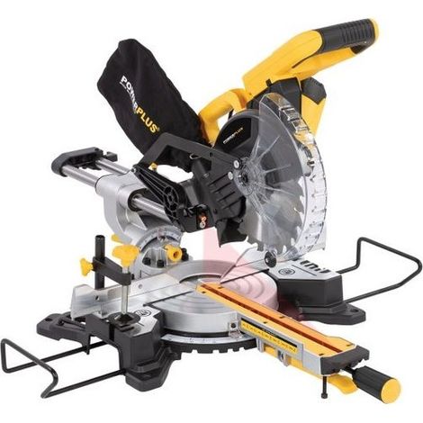 Powerplus Scie à Onglet Électrique de 1600 W POWX075720DB - Scie Circ Télé Coupes Droites et d'Onglet Ø 210 mm - Laser- avec 1 Acc (1/5)