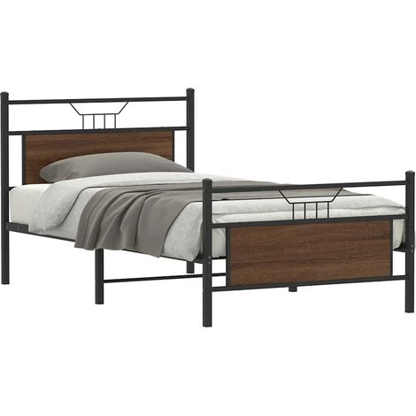 Bettgestell ohne Matratze Braun Eichen-Optik 107x203 cm