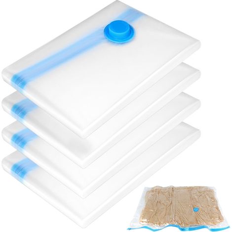 4 Pieces Vacuum Storage Bags, 130 x 100 cm, Extra Large Vacuum Bags, for Clothes, Duvets, Bedding (1/5)