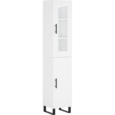 Maison Exclusive - Buffet haut Blanc 34,5x34x180 cm Bois d'ingénierie (1/5)