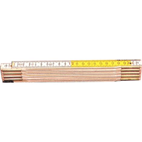 doppio metro bianco giallo con 10 aste da 16 mm a molla per edilizia misurazione (1/3)