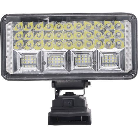 6000lm Batterie au Lithium Lampe à LED Lampe de Travail à LED Portable sans Fil Projecteur à LED avec Boîtier en Alliage D'aluminium pour BL1430 14.4V‑18V. (1/5)