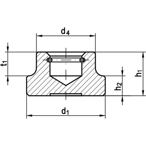 Reidl DIN 6311 Druckstück mit Sprengring 32, Gewindestift , Form 19, Stahl blank