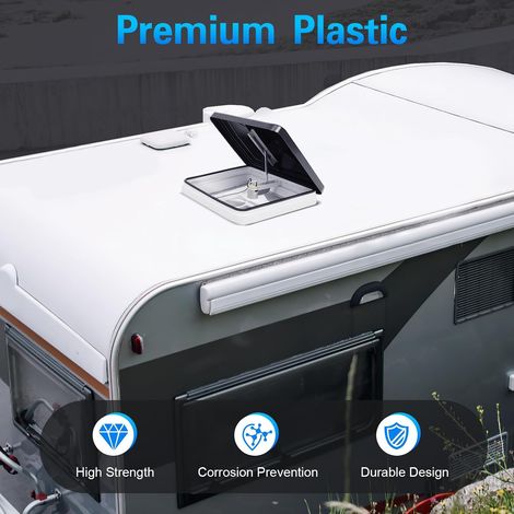 Trappe de toit pour caravane ou camping-car 42 x 42 cm avec brise-vue pour caravane/camion/van avec ouverture de 14 x 14 pouces (1/5)