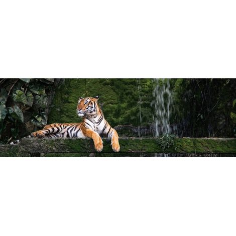 Tableau sur toile tigre du bengale 30x97 cm - Impression sur Toile Murale Décorative - Image imprimée en HD sur Toile - Toile sur Châssis en Bois FSC - Fabriqué en France (1/4)