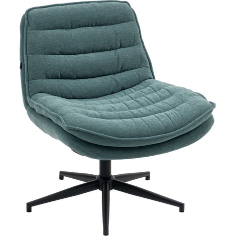 Silla de Oficina sin Reposabrazos, Asiento Ancho Giratorio y Altura Regulable, Respaldo Ergonómico, Poliéster, Verde Oscuro (1/5)