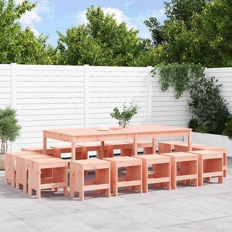 vidaXL Set da Pranzo per Giardino 17 pz in Legno Massello di Douglas (1/4)