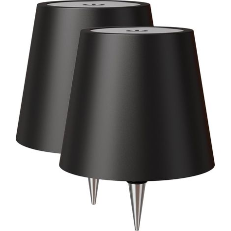 Lot de 2 lampes sans fil pour bouteilles, 3 températures de couleur, intensité variable, compatibles avec toutes les bouteilles - Noir (1/5)