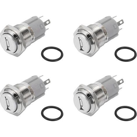 Convient pour 4 boutons de klaxon de voiture à LED de 16 mm à impulsion instantanée de 12 V (bleus) (1/2)