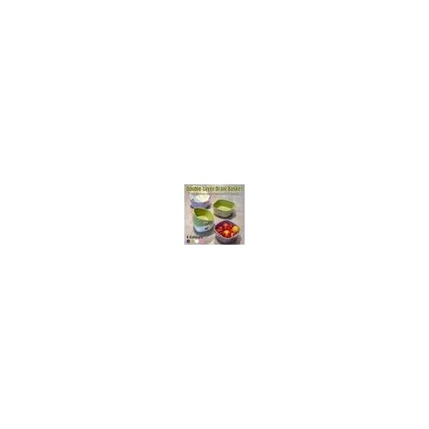 Niedlicher 2-in-1-Doppel-Obstkorb mit Abtropffunktion und Geschirrsieb für Zuhause, Lila (1/4)