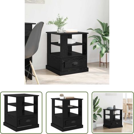 Rangement chambre - Cabinet de chevet Chêne noir 50 x 50 x 60 cm Bois d'ingénierie (1/5)