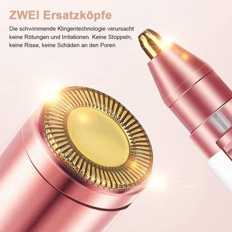 Rifinitore per sopracciglia ricaricabile 2 in 1 per donne, rasoio elettrico con luce integrata, indolore (1/3)