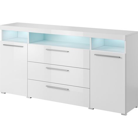 Buffet 180cm per soggiorno colore bianco lucido collezione BOMBAY
