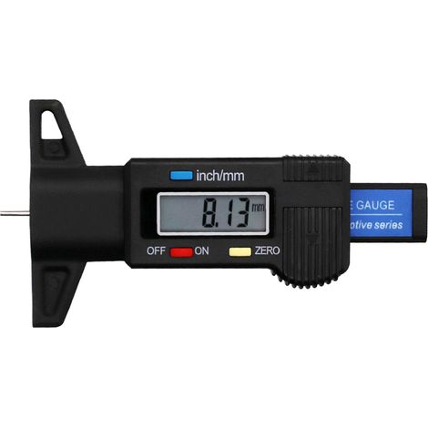 Jauge numérique de profondeur de pneu 0-25,4 mm, mesureur digital pour pneus de voiture électrique noire
