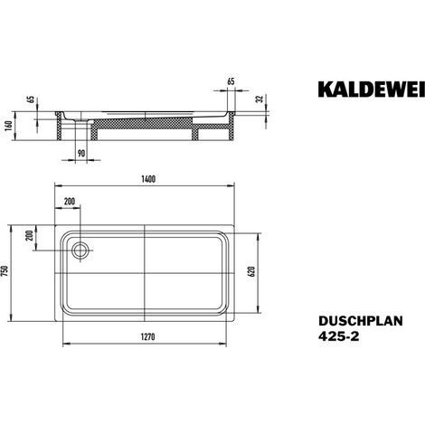 KALDEWEI 432548041001 DW BAC À DOUCHE AVEC SUPPORT DE BAIGNOIRE