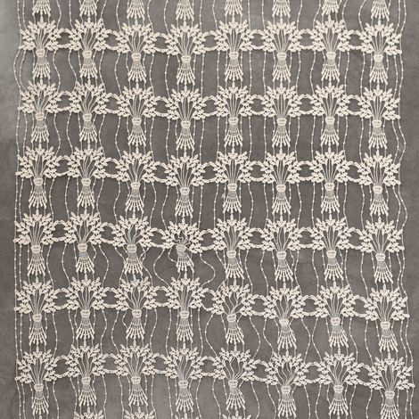 Modulable en macramé à motif bouquet Ecru 60x180 cm