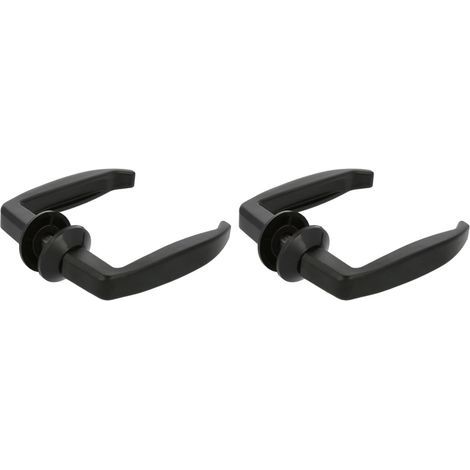 Lot de 2 Poignée Porte Intérieure Aluminium Noir 105x40mm Carré 8mm Pour Maison Bureau (1/5)